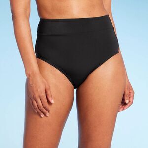 Lands End Women's High Waist Swimwear Bottom Black M (10-12)